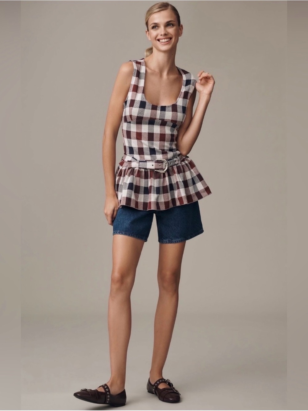 Anthropologie Maeve Drop Waist Peplum Tank XS